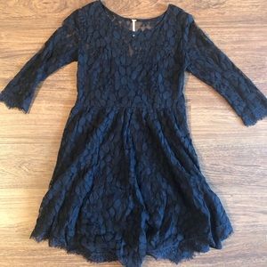 Free People Black Lace Dress